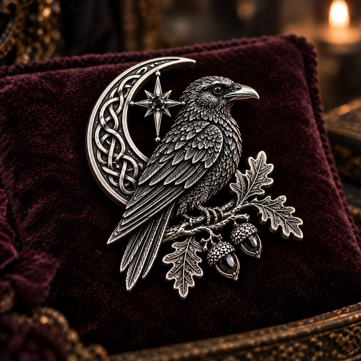 🔥LAST DAY 50% OFF - 🐦‍⬛ Gothic Celtic Raven Brooch – Dark Academia Statement Pin
