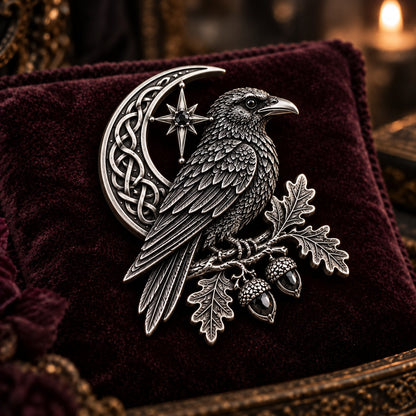 🔥LAST DAY 50% OFF - 🐦‍⬛ Gothic Celtic Raven Brooch – Dark Academia Statement Pin