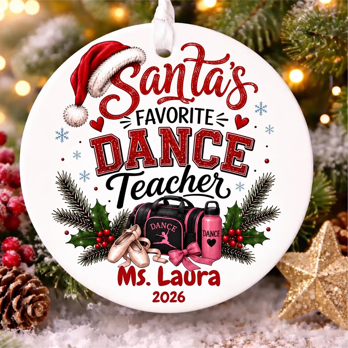 Personalized Santa's Favorite Profession Christmas Ornament