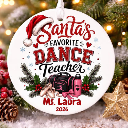 Personalized Santa's Favorite Profession Christmas Ornament
