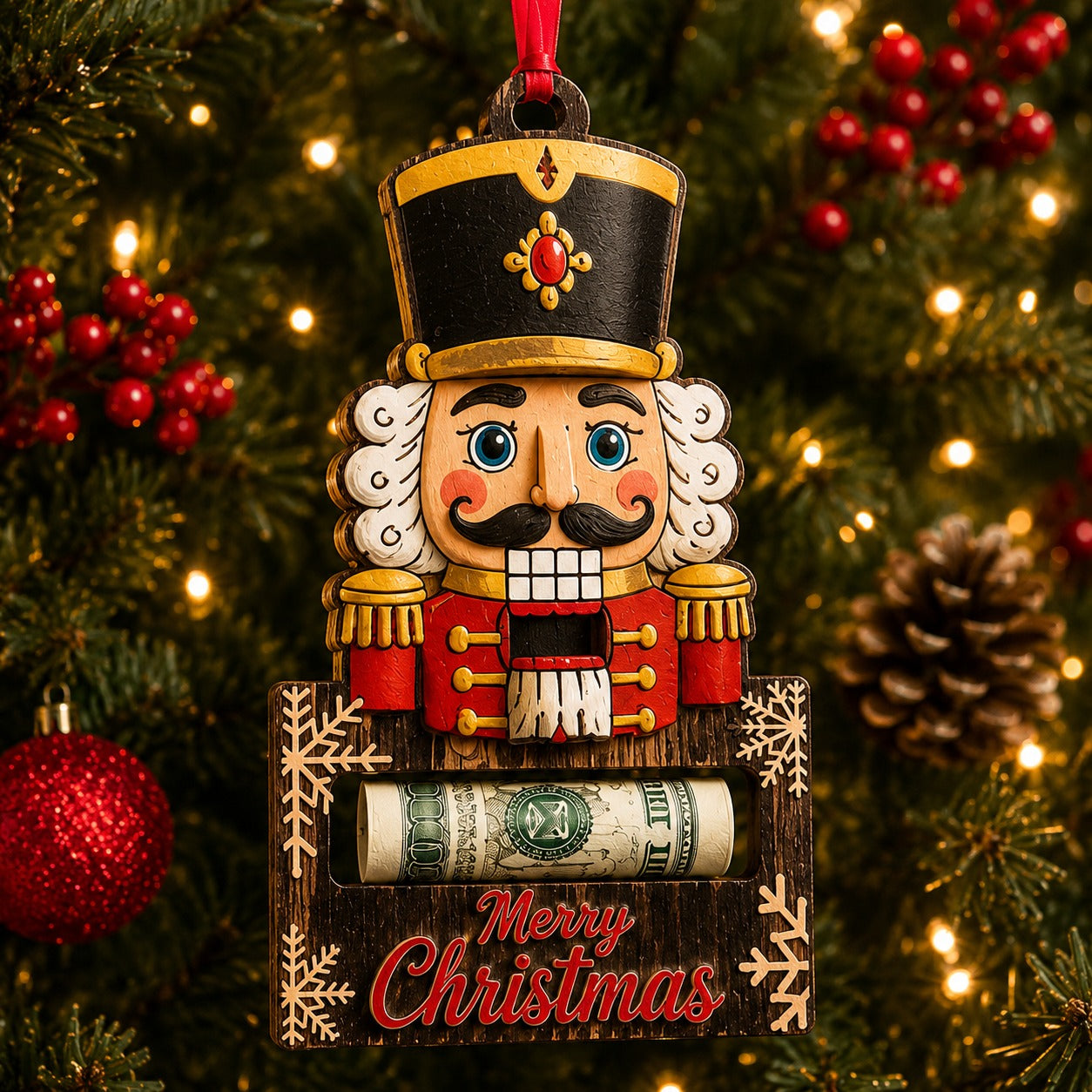 🎄Christmas Cash Gift Ornament - Merry Christmas Tree Ornament