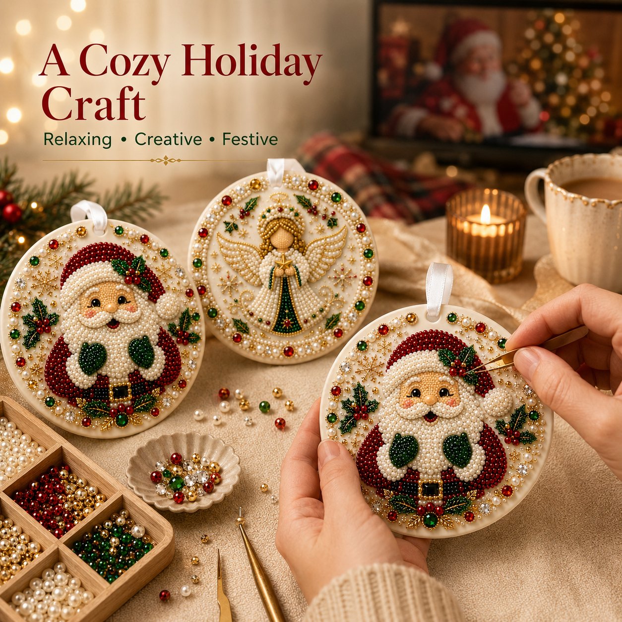 🔥Last Day 50% OFF-🌲✨ DIY Pearl & Gem Christmas Ornament Collection