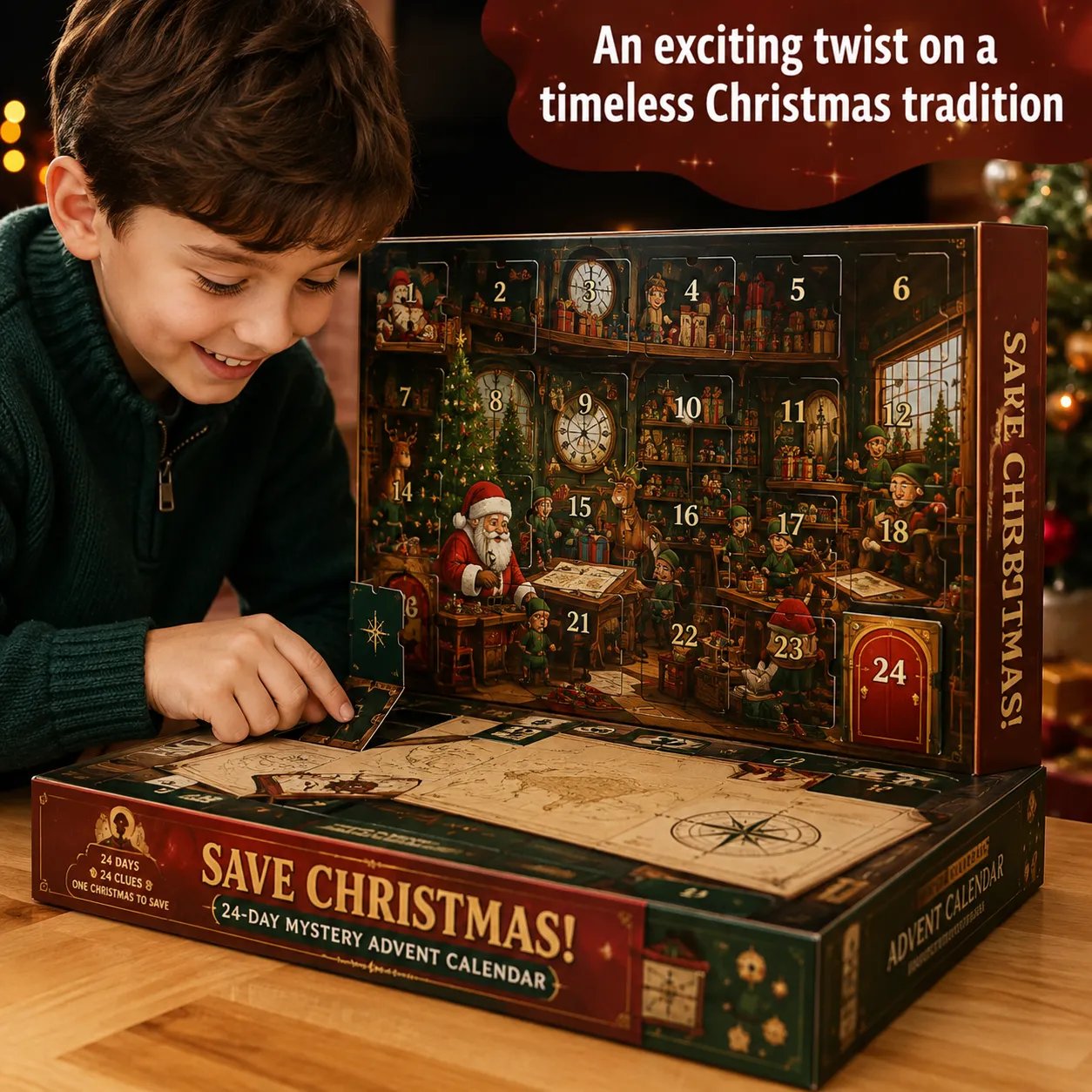🎄24-Day Mystery Adventure Advent Calendar | Interactive Christmas Puzzle Game with 6 Story Themes, Hidden Clues & Hands-On Challenges 🧩