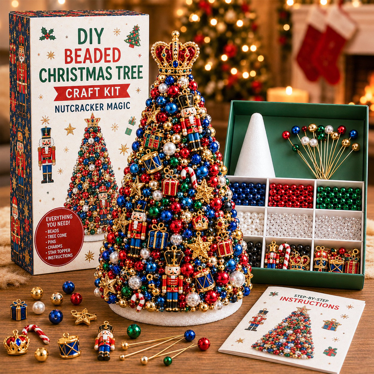 🔥Last Day 50% OFF - 🎄✨ DIY Beaded Christmas Tree Craft Kit