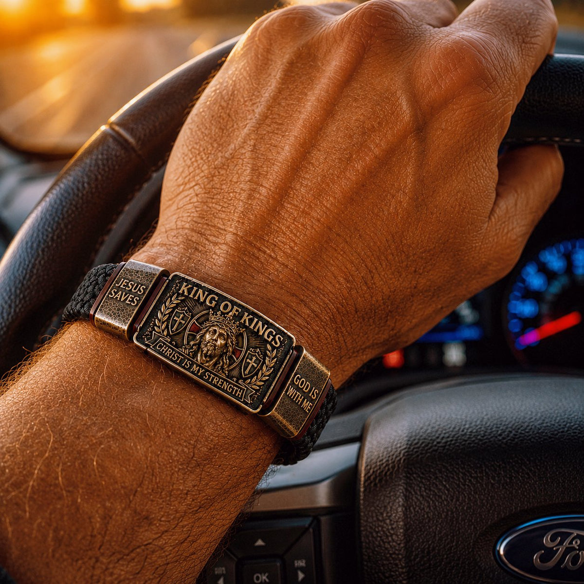 ✝️King of Kings Faith Bracelet – Adjustable Christian Wristband Gift
