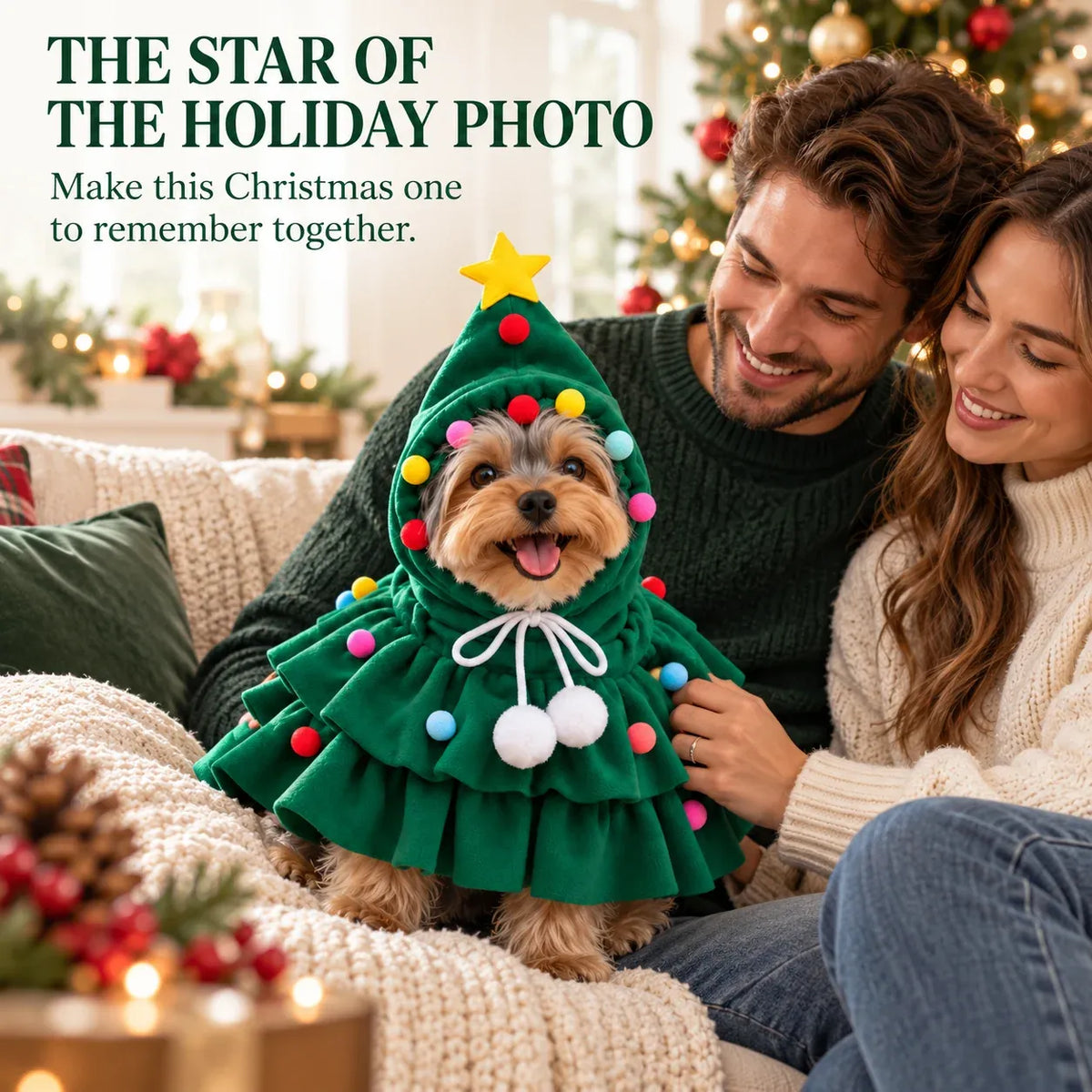 ⏰LAST DAY 50% OFF 🎄 Christmas Tree Dog Costume – Funny Holiday Pet Outfit 🐶🐱💕
