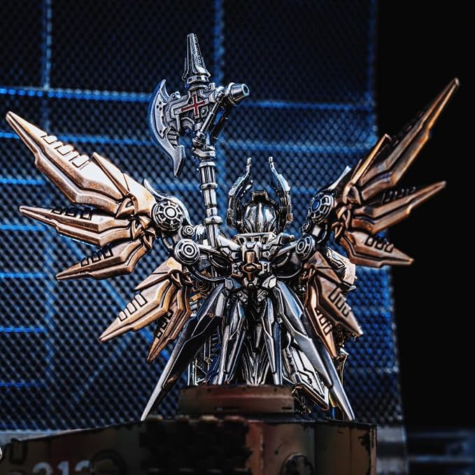 Mech Justicar Metal Mini Figurine | Interchangeable Magnetic Weapons & Wings