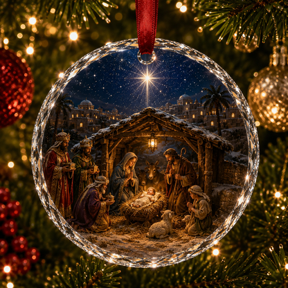 Christmas Landscape Scene Ornament – Festive Holiday Hanging Decoration
