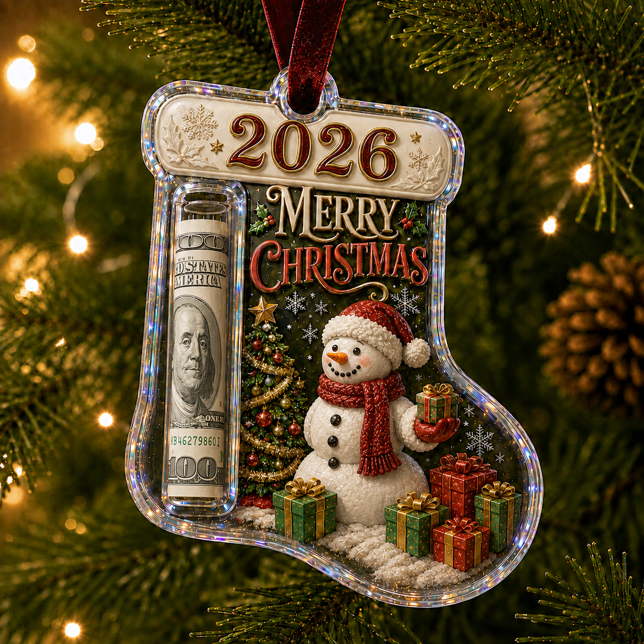 Cash Clip Christmas Tree Ornament – Novelty Holiday Money Gift Clip | 9 Festive Styles
