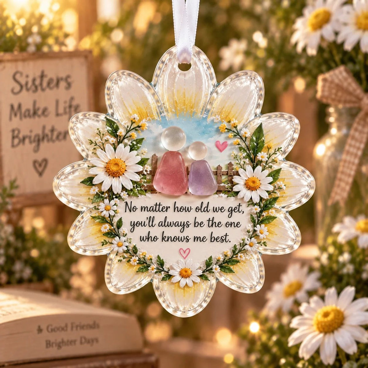 🌸 Floral Christmas Ornament – Heartfelt Holiday Keepsake for Loved Ones