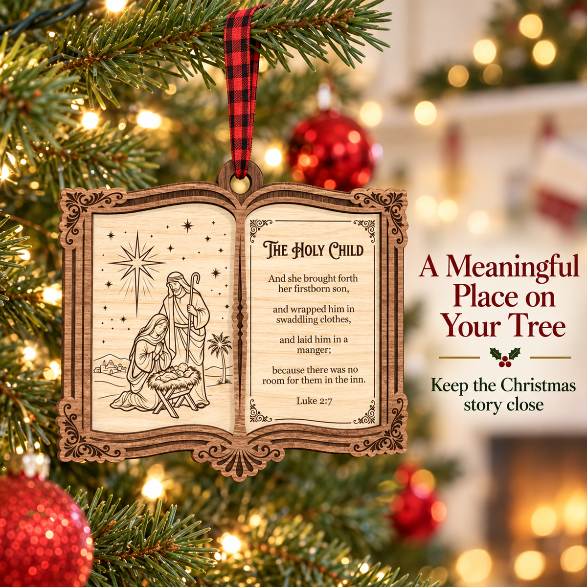🔥Last Day 50% OFF -✨ The Greatest Story Ever Told... Right on Your Tree! | Nativity Story Wooden Bible Ornaments 📖🎄