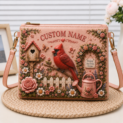 🌸 Personalized Floral Garden Embossed Animal Shoulder Bag – Best Gift For You