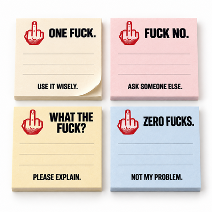 The "Honest Mood" Sticky Note Bundle (4-Pack) 🖕 | Hilarious Office Gag Gift