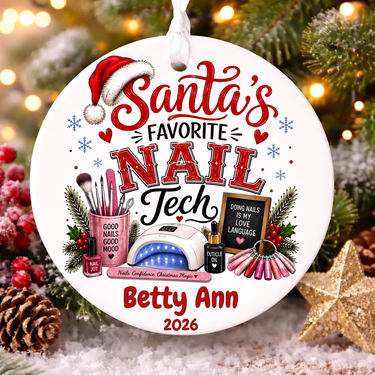 Personalized Santa's Favorite Profession Christmas Ornament