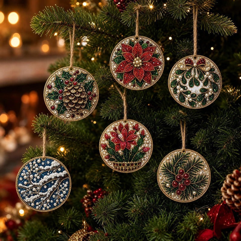 ✨🎁6 Pcs Christmas DIY Diamond Painting Ornaments