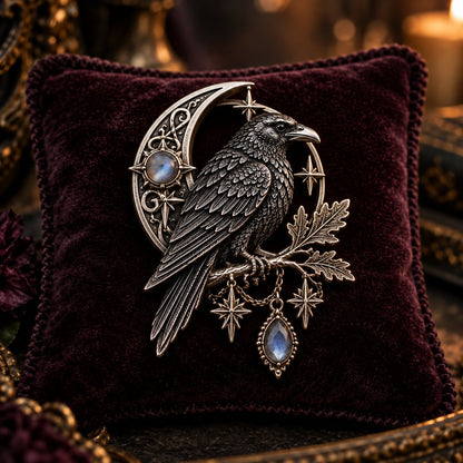 🔥LAST DAY 50% OFF - 🐦‍⬛ Gothic Celtic Raven Brooch – Dark Academia Statement Pin