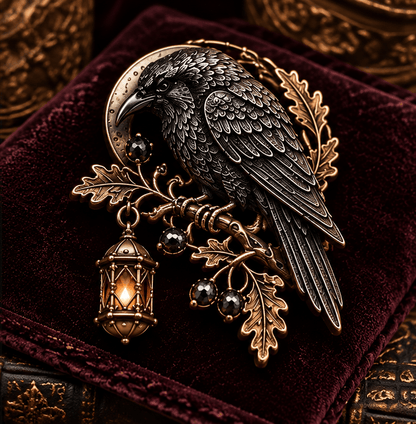 🔥LAST DAY 50% OFF - 🐦‍⬛ Gothic Celtic Raven Brooch – Dark Academia Statement Pin