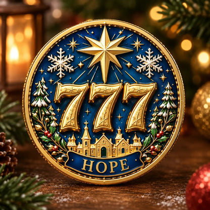 🎄✨ Lucky 777 Christmas Blessing Coin — Holiday Collectible Keepsake 🎁