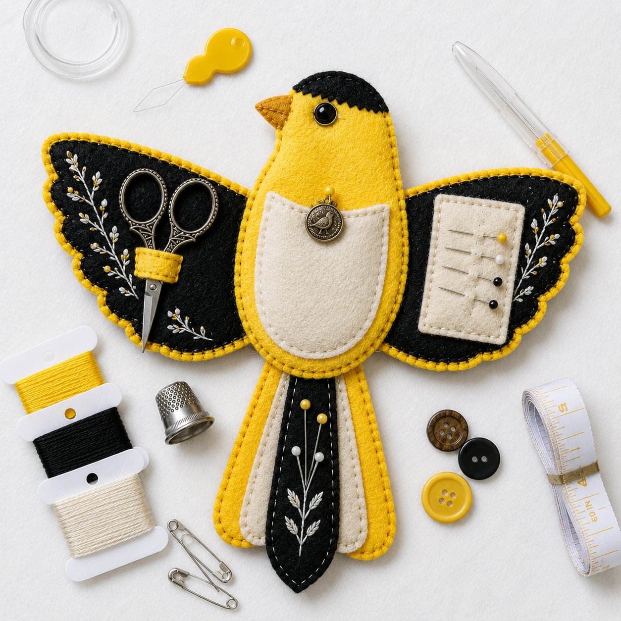 🐦 Bird-Shaped Felt Sewing Organizer DIY Kit