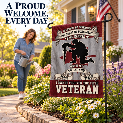 "The Title I Earned" - Proud Veteran Double-Sided Flag | Outdoor Garden & House Decor 🇺🇸🦅