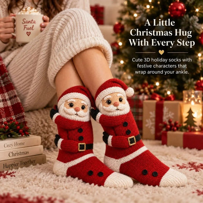 🧦3D Hugging Christmas Socks 🎅 Cute Knit Holiday Socks 5 Designs