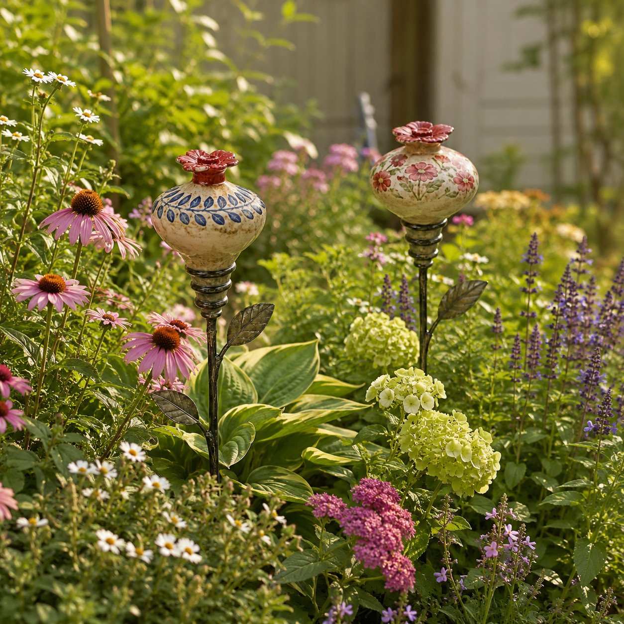 🐦 Retro hummingbird feeder garden pole