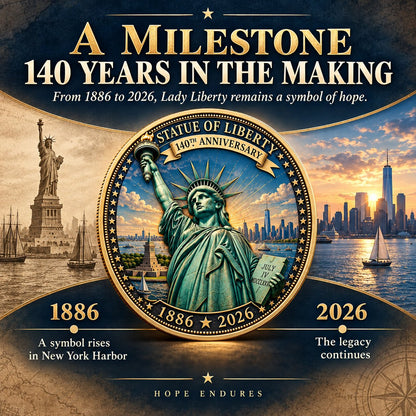 ⏳ Last Day 50% OFF – 🗽 Statue of Liberty 140th Anniversary Commemorative Coin | 1886–2026 American Heritage Keepsake 🇺🇸
