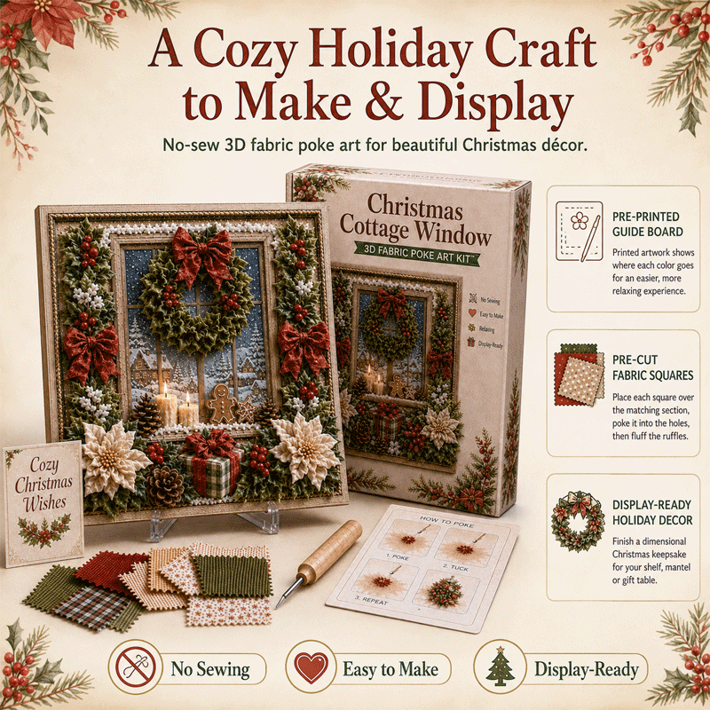 🔥Last Day 50% Off 🎁 3D-kerststof-poke-art-set