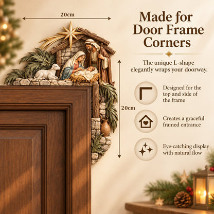 🎄 Christmas Nativity Door Frame Corner Decor — A Meaningful Holiday Accent ✨