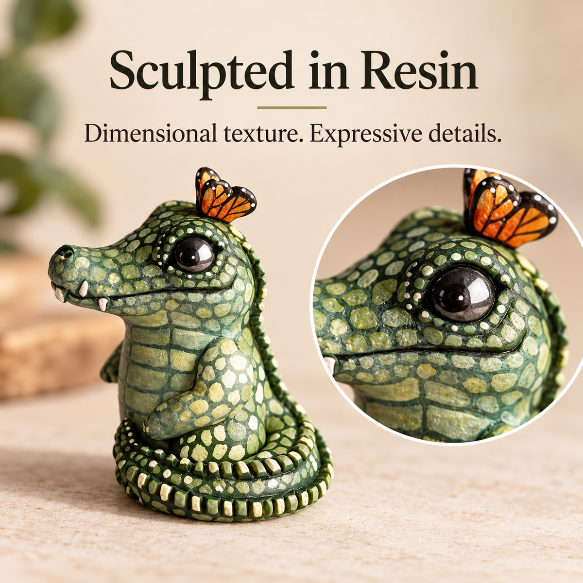 🔥Last Day 50% OFF -🐊 The "Not-So-Scary" Pocket Gator & Butterfly Friend 🦋 (Mini 2" Desk Figurine)