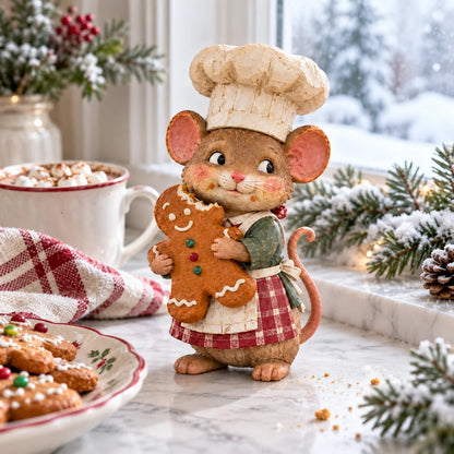 🍪 Gingerbread Mouse Baker — Whimsical Christmas Figurine🎁(📦Buy 2 Free Shipping)