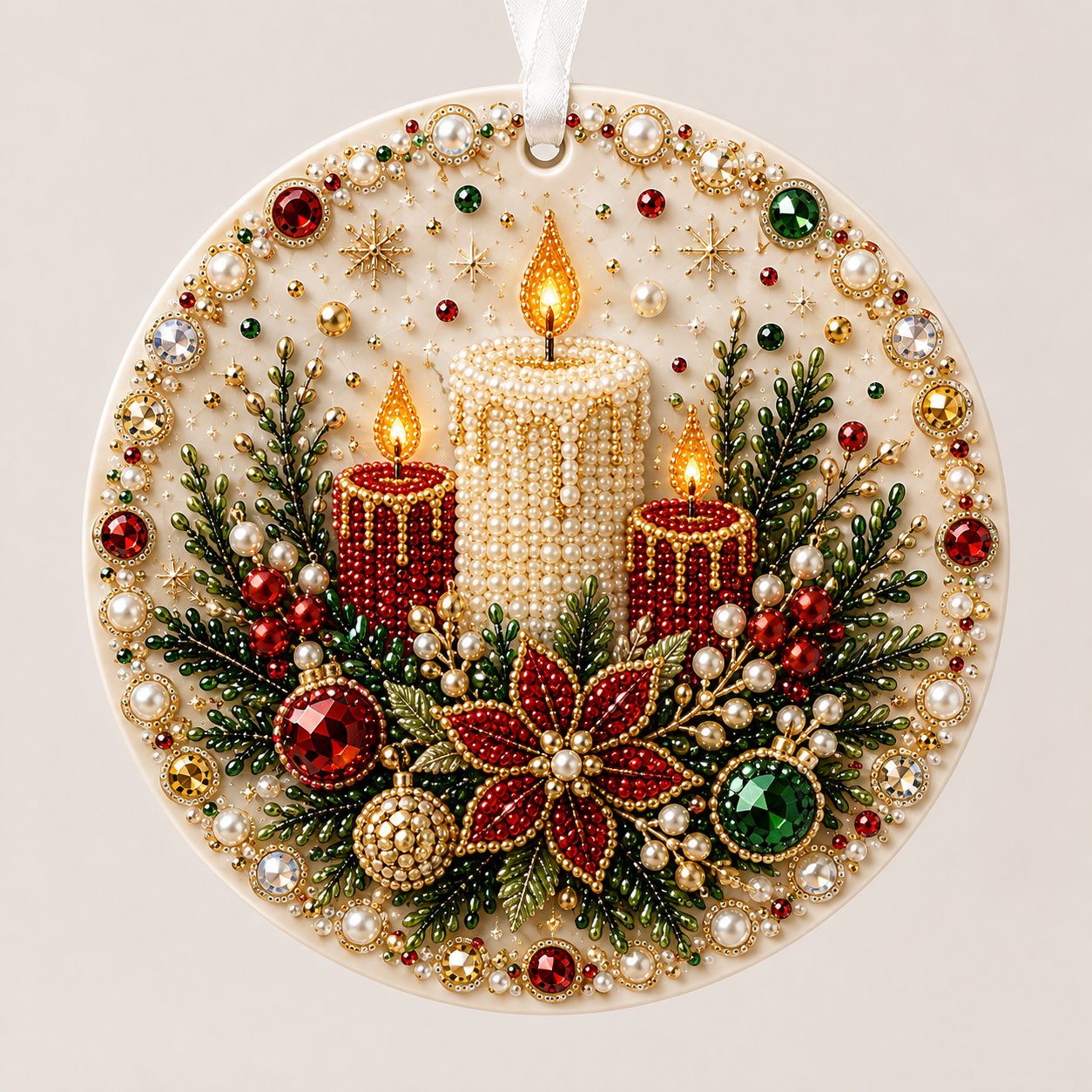 🔥Last Day 50% OFF-🌲✨ DIY Pearl & Gem Christmas Ornament Collection