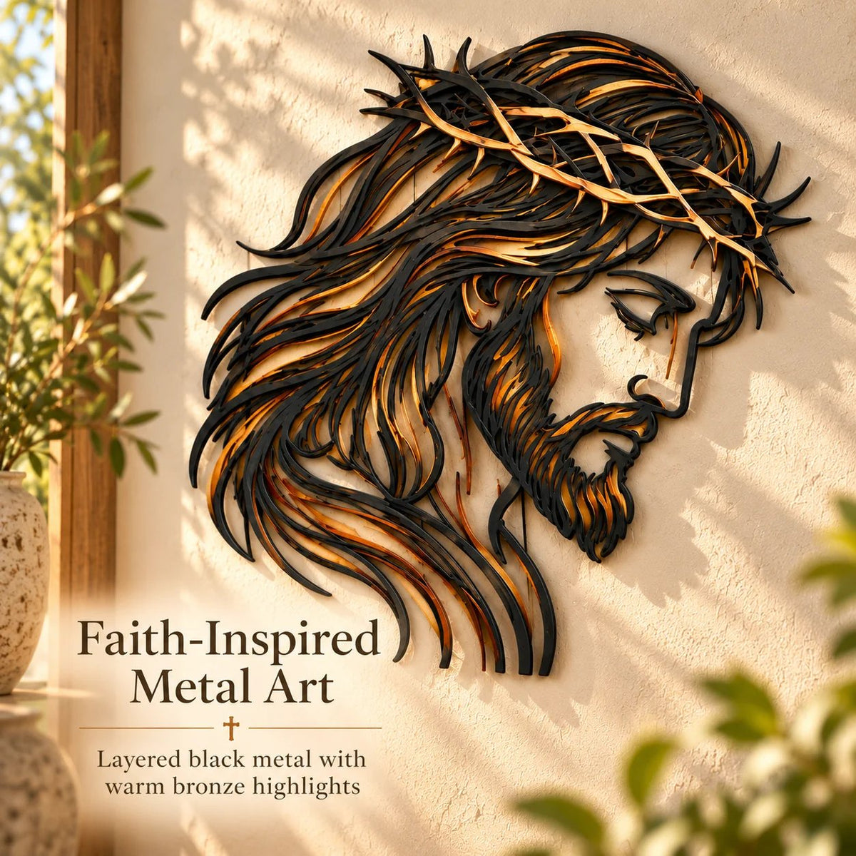 ✝️ Crown of Grace Jesus Metal Wall ArtTM – Rustic Faith-Inspired Christian Wall Decor(✨Buy 2 Free Shipping)
