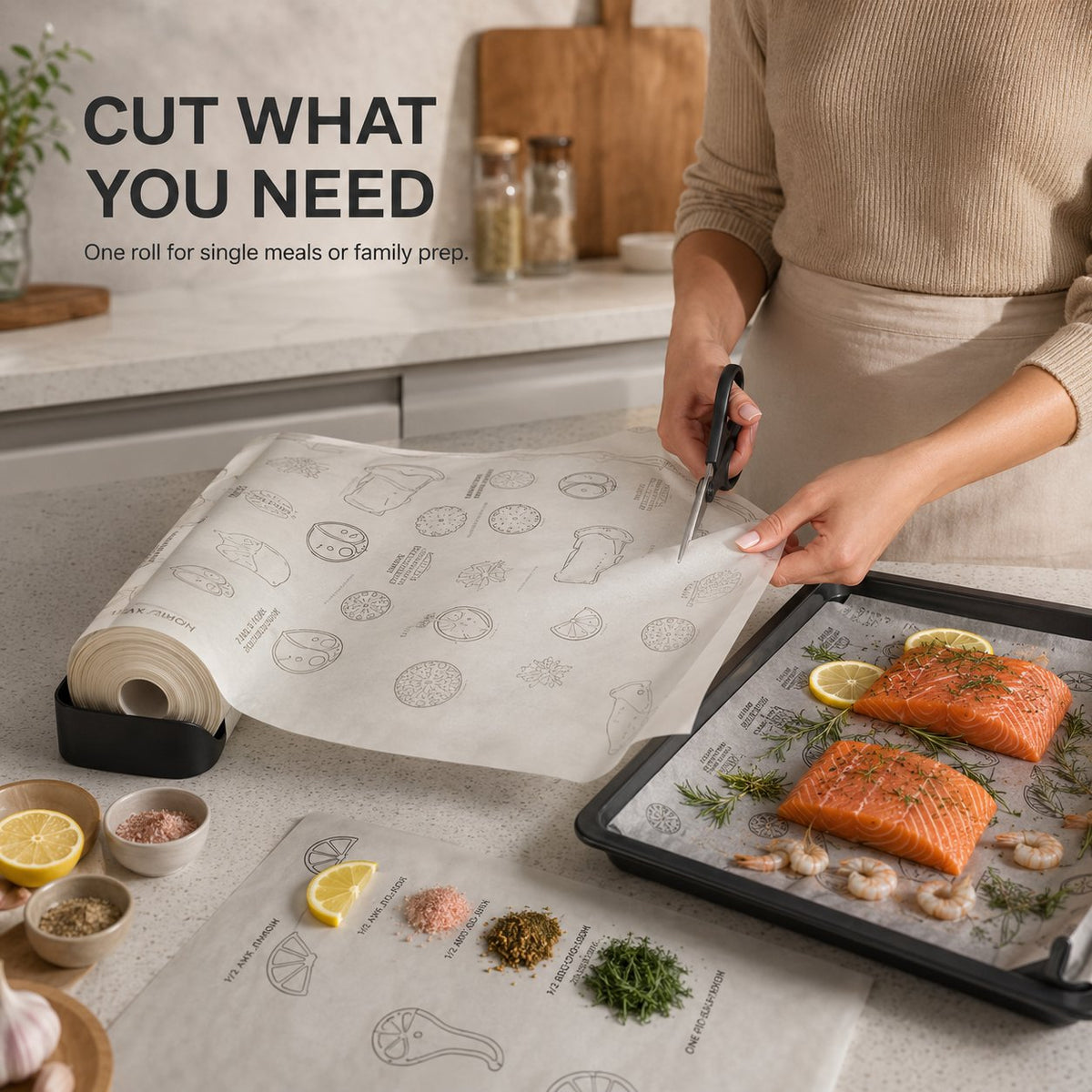 Recipe‐Printed Baking Paper Convenient Home Oven Cooking Sheet