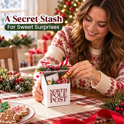🎅🎄 Santa’s North Pole Post Box – Christmas Mailbox Ornament & Sweet Surprise Gift Box 🎁