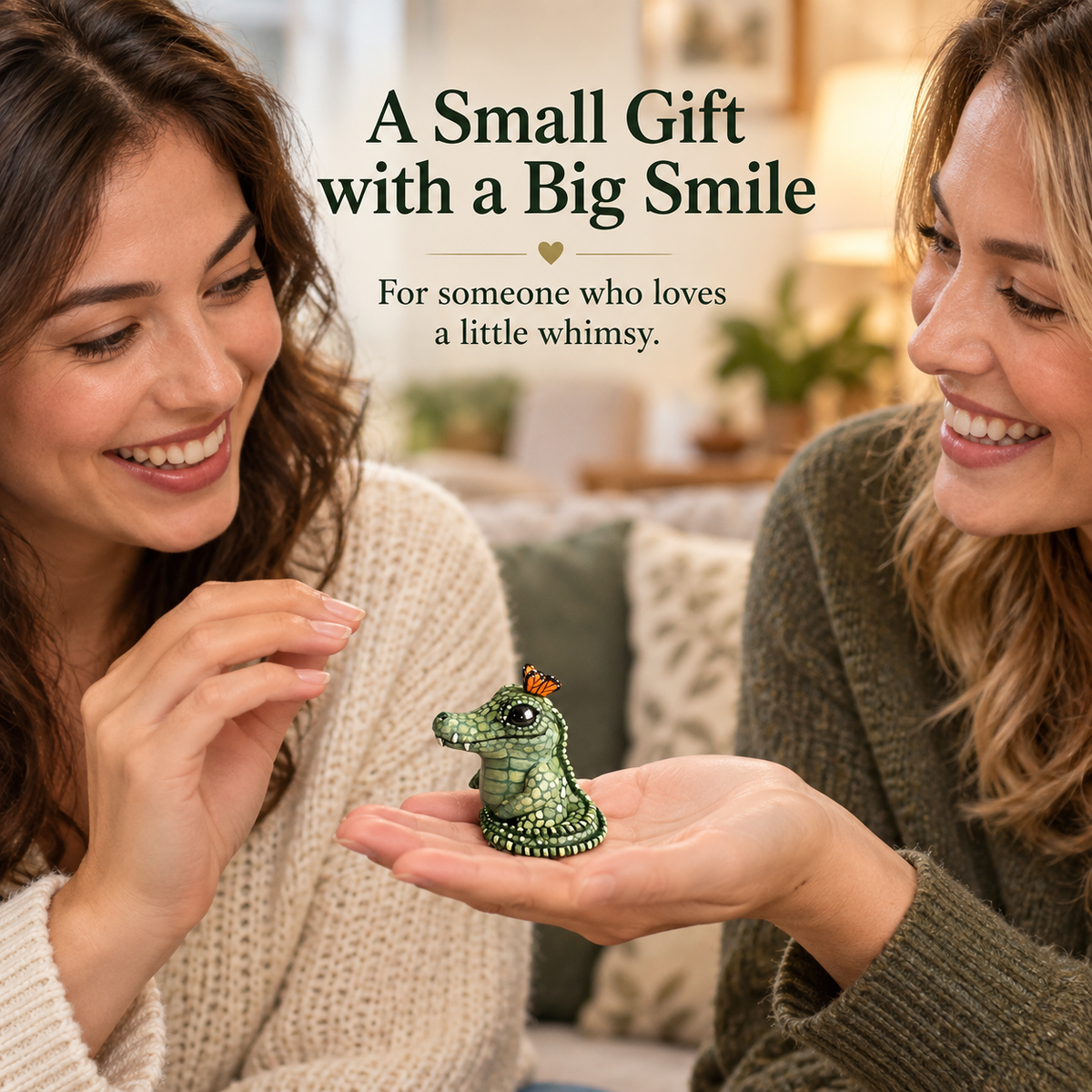 🔥Last Day 50% OFF -🐊 The "Not-So-Scary" Pocket Gator & Butterfly Friend 🦋 (Mini 2" Desk Figurine)