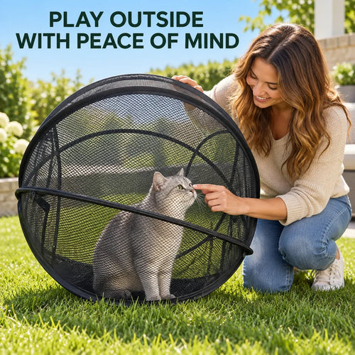 ⏳ Last Day 50% OFF – 🐱 Pop Up Cat Playpen | 32-Inch Breathable Mesh Enclosure for Indoor & Outdoor Use 🌿