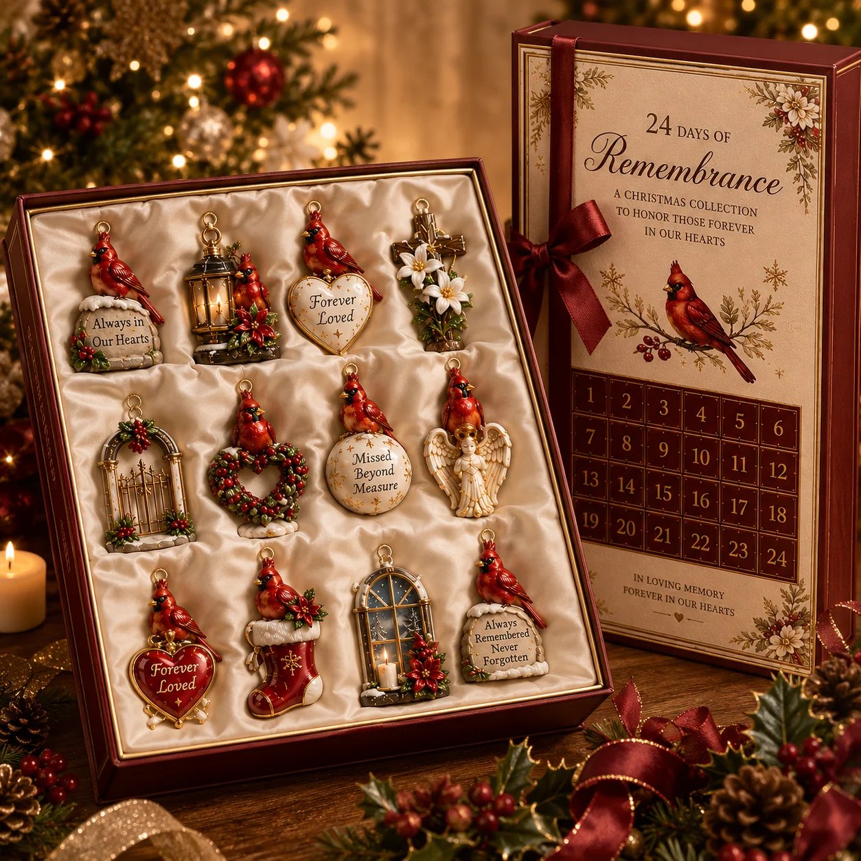 24 Days of Remembrance — Cardinal Christmas Ornament Collection & Keepsake Box 🕊️❤️