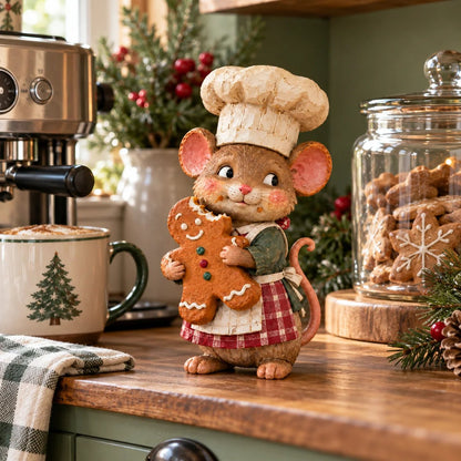🍪 Gingerbread Mouse Baker — Whimsical Christmas Figurine🎁(📦Buy 2 Free Shipping)