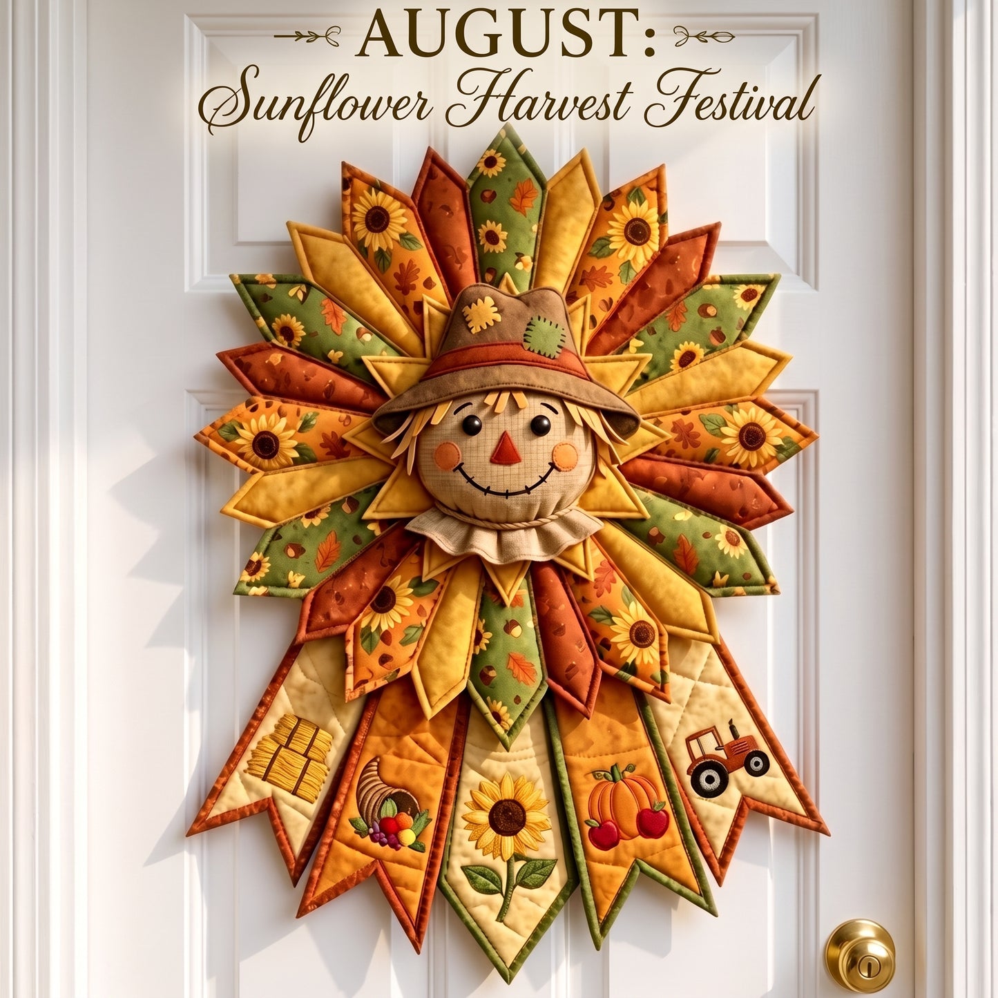 DIY Monthly Seasonal Door Hanger Kit 🎪 Farmhouse Fabric Wreath for Front Door, 12 Month Holiday Home Decor