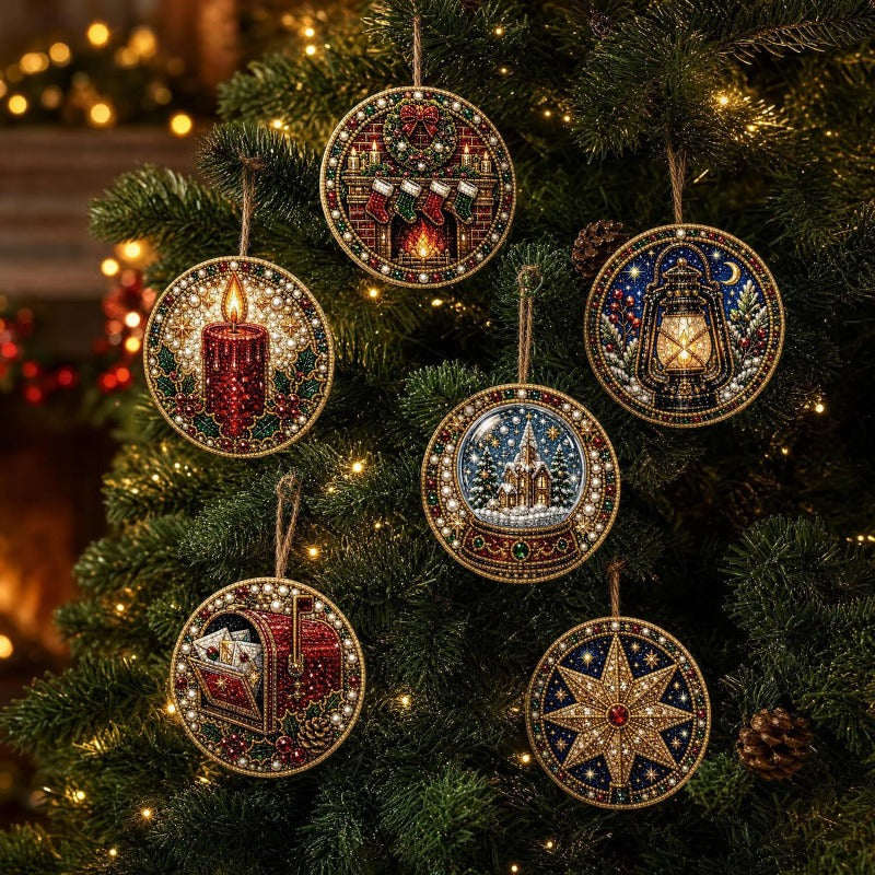 ✨🎁6 Pcs Christmas DIY Diamond Painting Ornaments