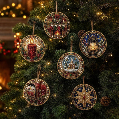 ✨🎁6 Pcs Christmas DIY Diamond Painting Ornaments