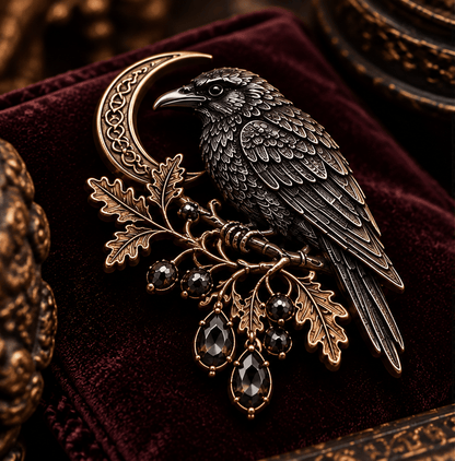 🔥LAST DAY 50% OFF - 🐦‍⬛ Gothic Celtic Raven Brooch – Dark Academia Statement Pin