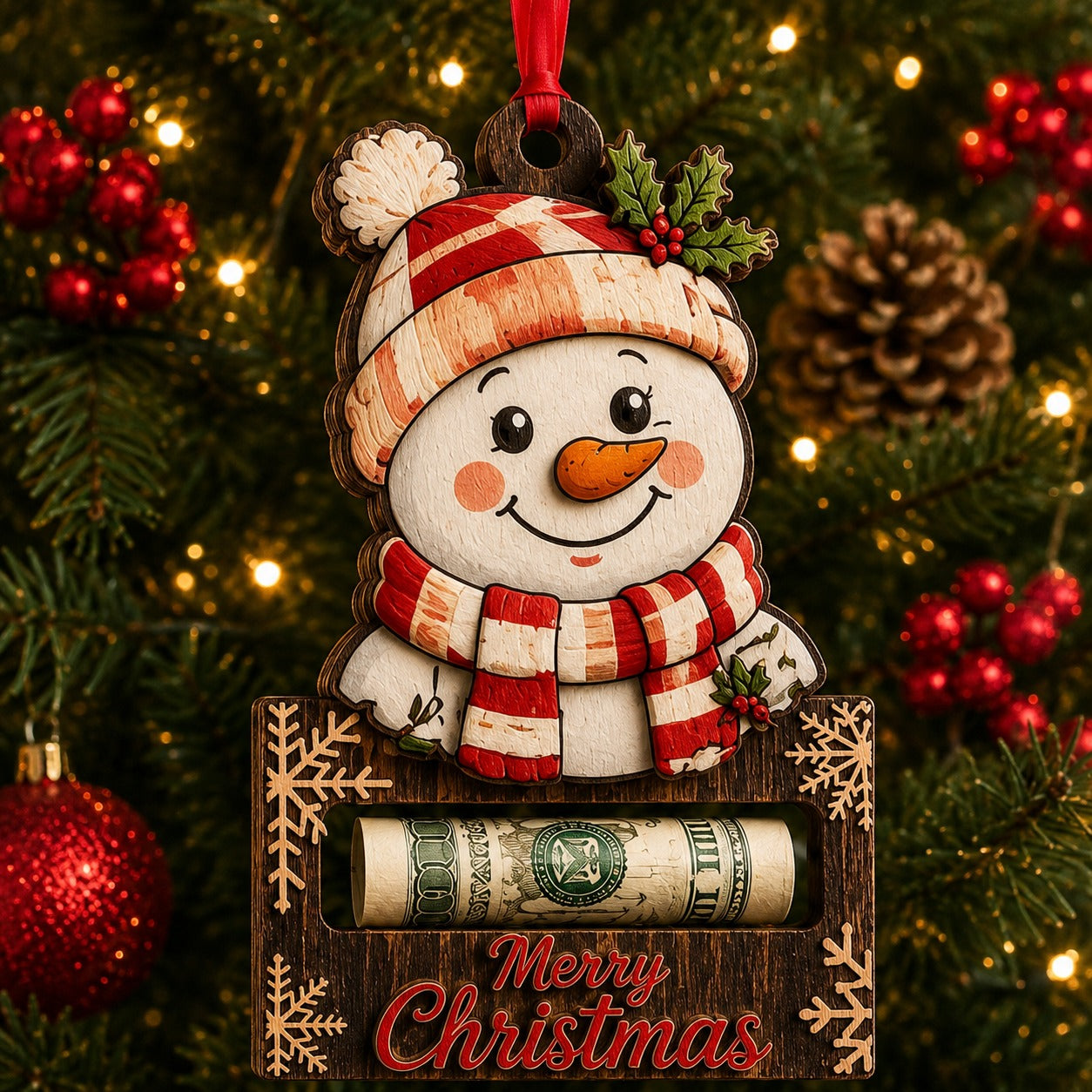 🎄Christmas Cash Gift Ornament - Merry Christmas Tree Ornament