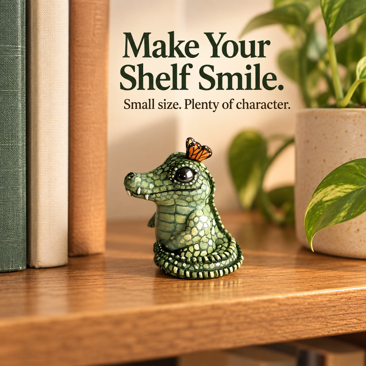🔥Last Day 50% OFF -🐊 The "Not-So-Scary" Pocket Gator & Butterfly Friend 🦋 (Mini 2" Desk Figurine)