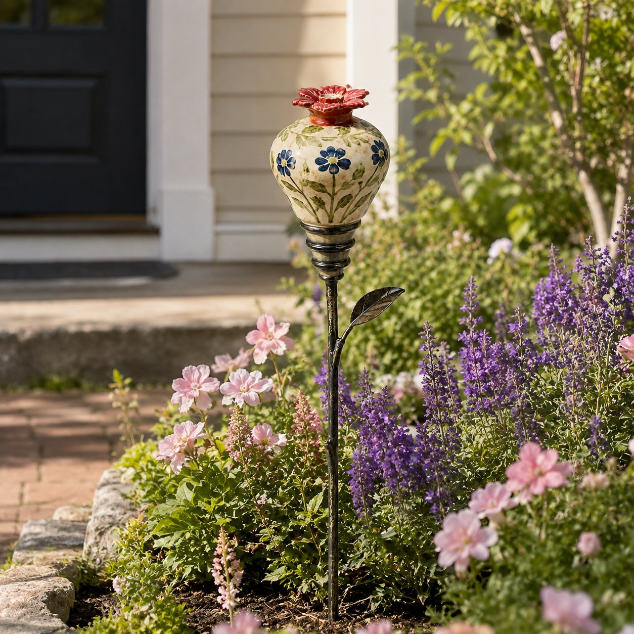 🐦 Retro hummingbird feeder garden pole