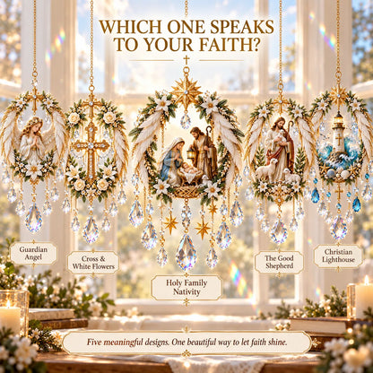 ✝️ Christian Crystal Suncatcher | 5 Faith-Inspired Window Designs with Cascading Rainbow Crystals ✨