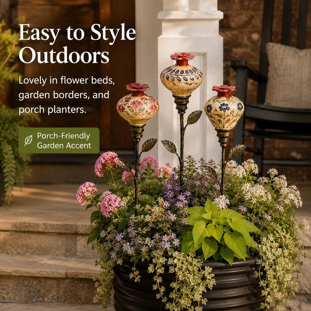 🐦 Retro hummingbird feeder garden pole