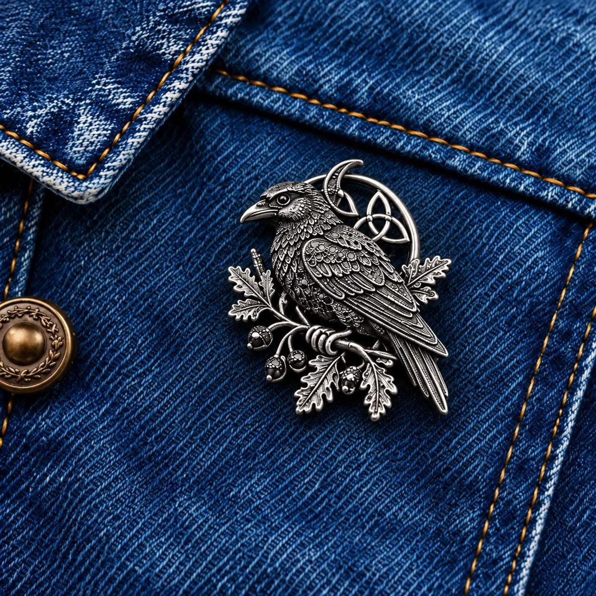 🔥LAST DAY 50% OFF - 🐦‍⬛ Gothic Celtic Raven Brooch – Dark Academia Statement Pin