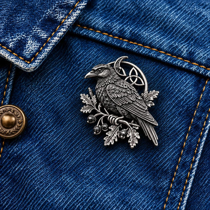 🔥LAST DAY 50% OFF - 🐦‍⬛ Gothic Celtic Raven Brooch – Dark Academia Statement Pin